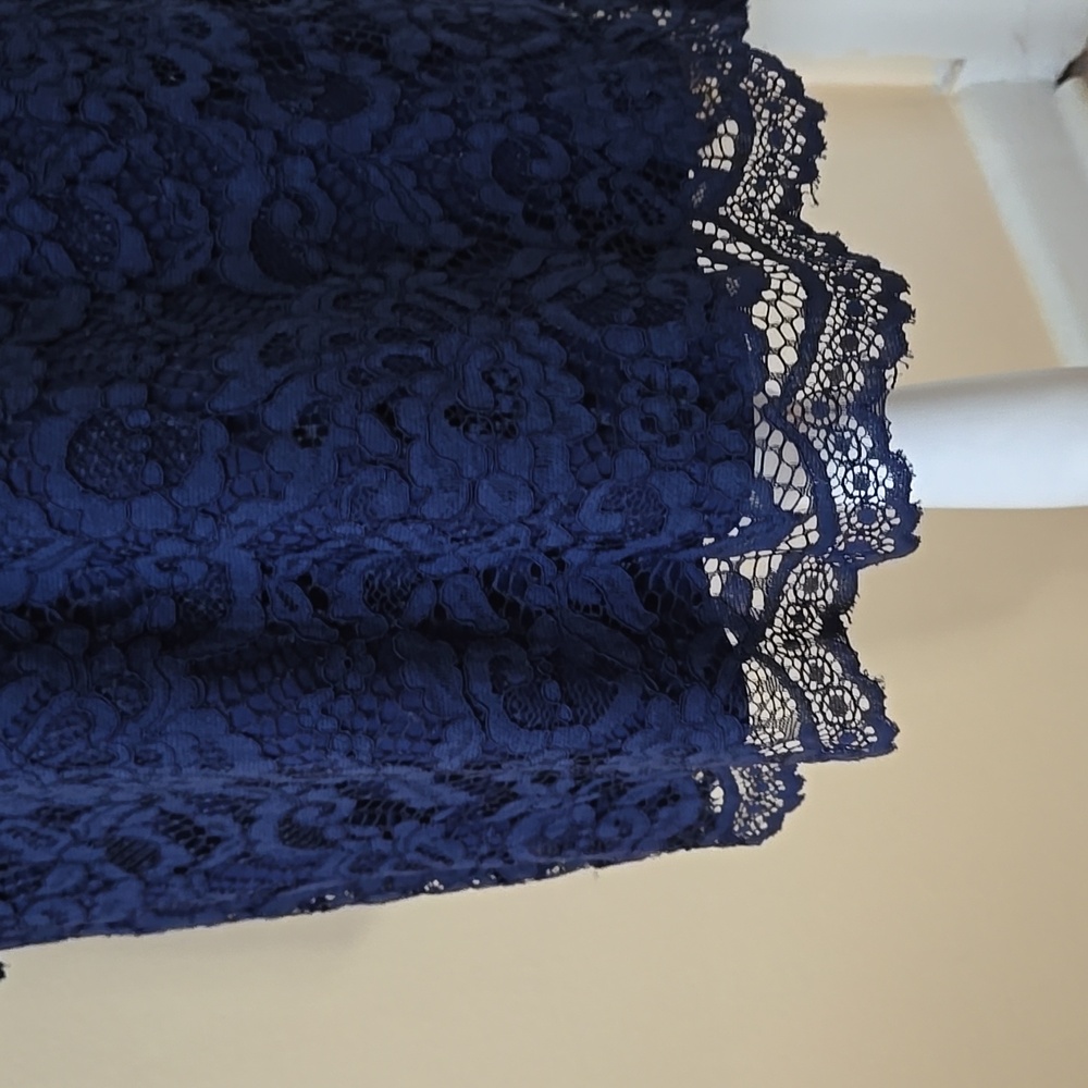 Ivanka Trump Navy Floral Lace Dress Sz 14 - Picture 6 of 13